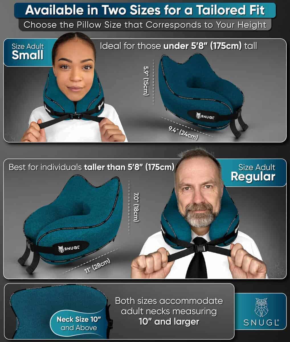 Almohada de viaje para cuello SNUGL - Almohada -Turquesa - Imagen 6