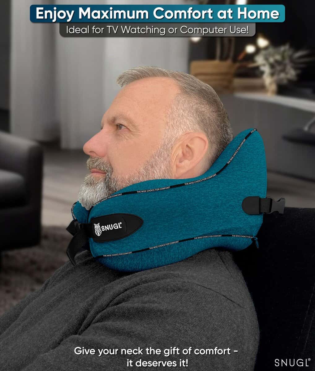 Almohada de viaje para cuello SNUGL - Almohada -Turquesa - Imagen 10