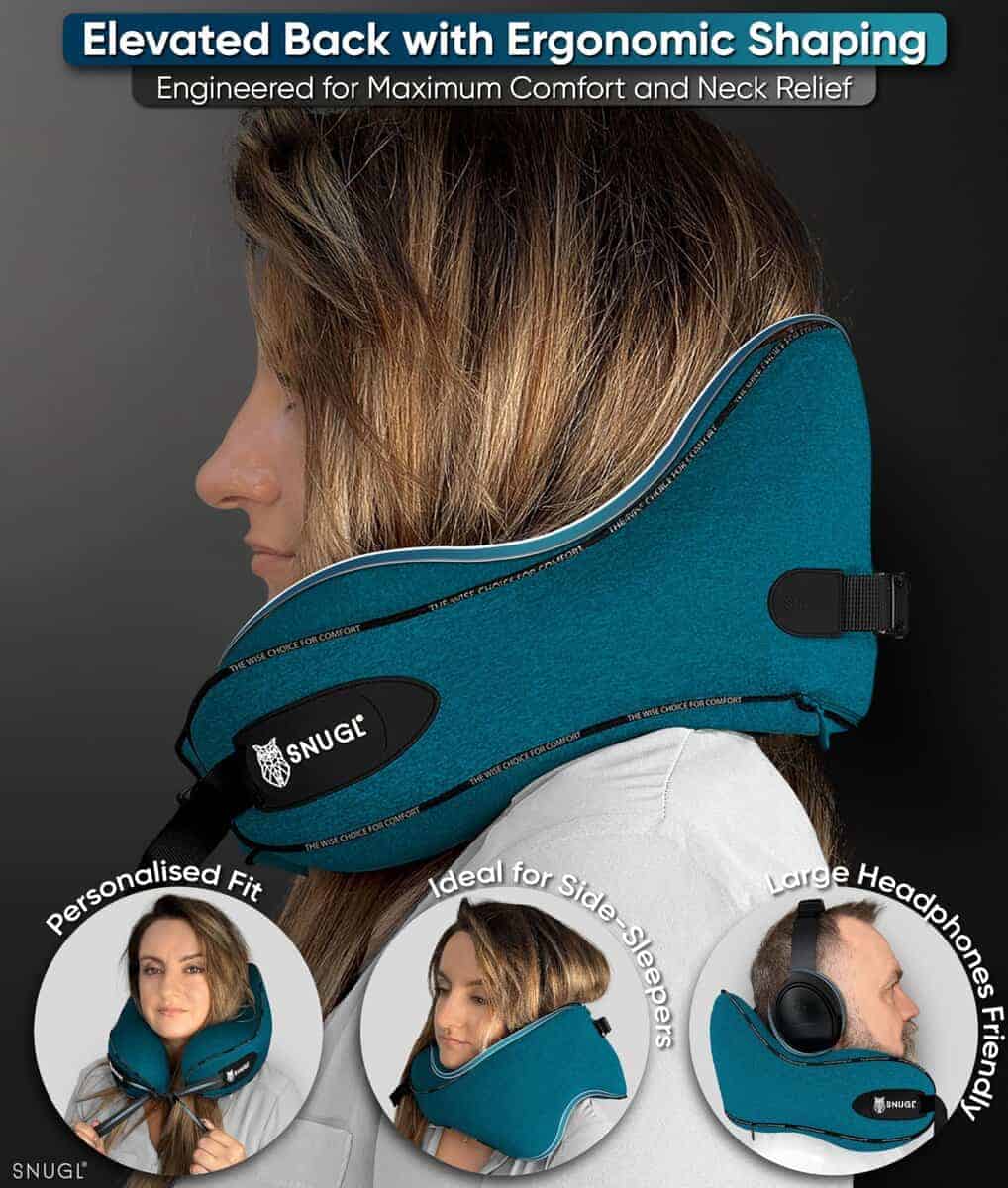 Almohada de viaje para cuello SNUGL - Almohada -Turquesa - Imagen 5