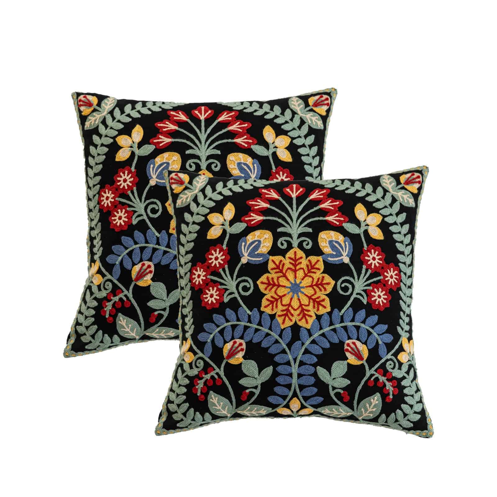 Juego de 2 Fundas de Cojín de 18 x 18 Pulgadas Flores