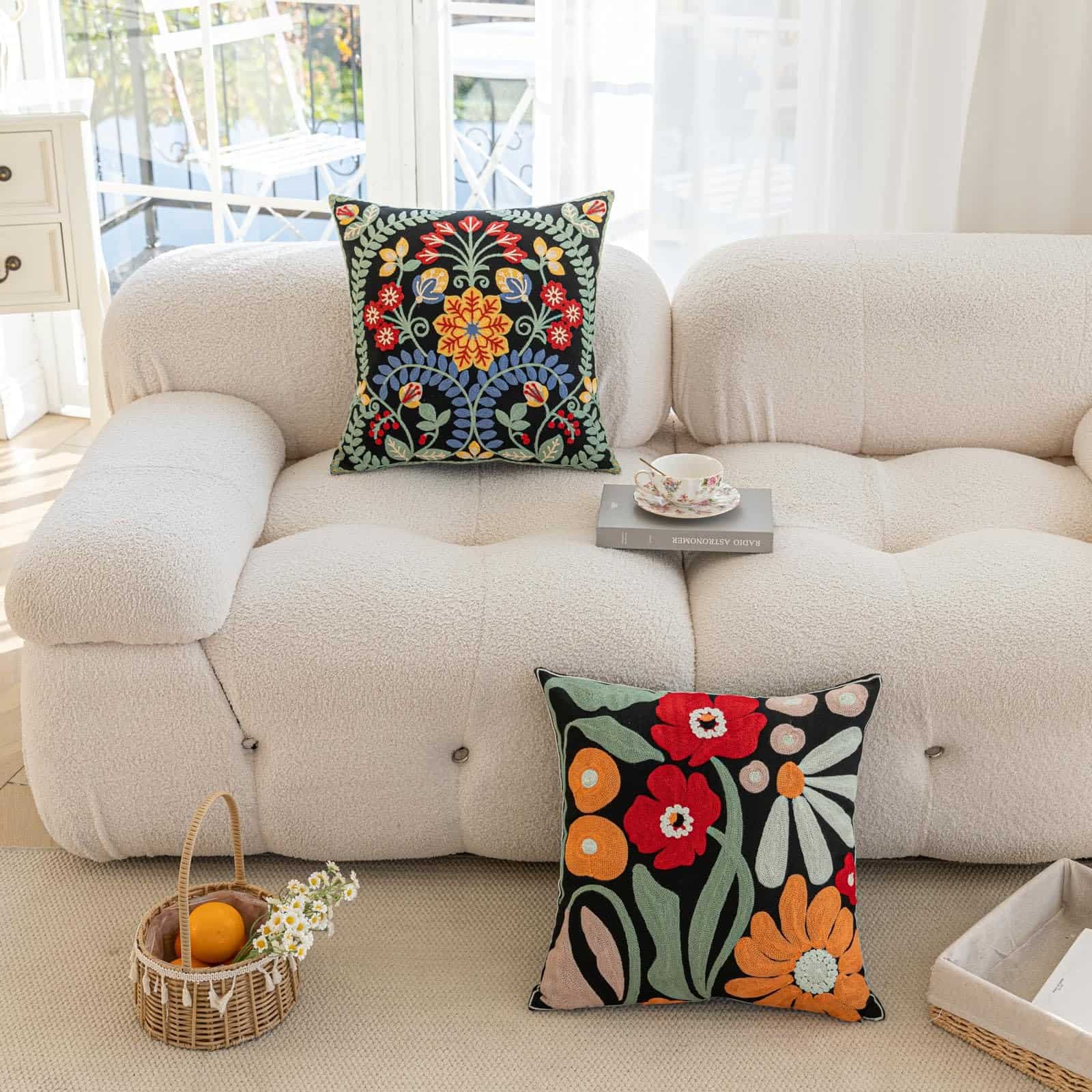 Juego de 2 Fundas de Cojín de 18 x 18 Pulgadas Flores - Imagen 5