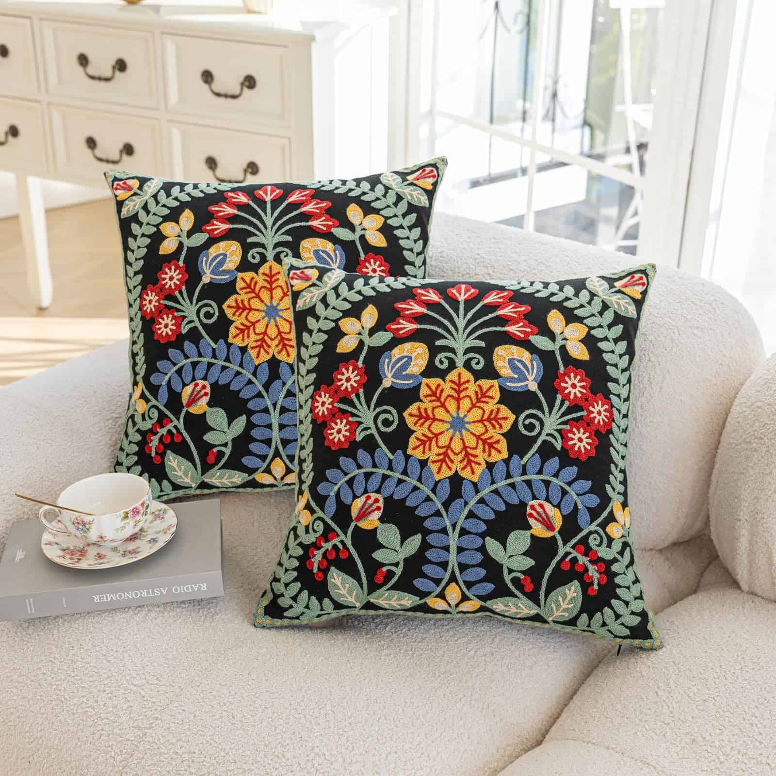 Juego de 2 Fundas de Cojín de 18 x 18 Pulgadas Flores - Imagen 3