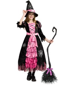 Conjunto de Disfraz de Bruja Hermosa Bruja Rosa de Cuentos