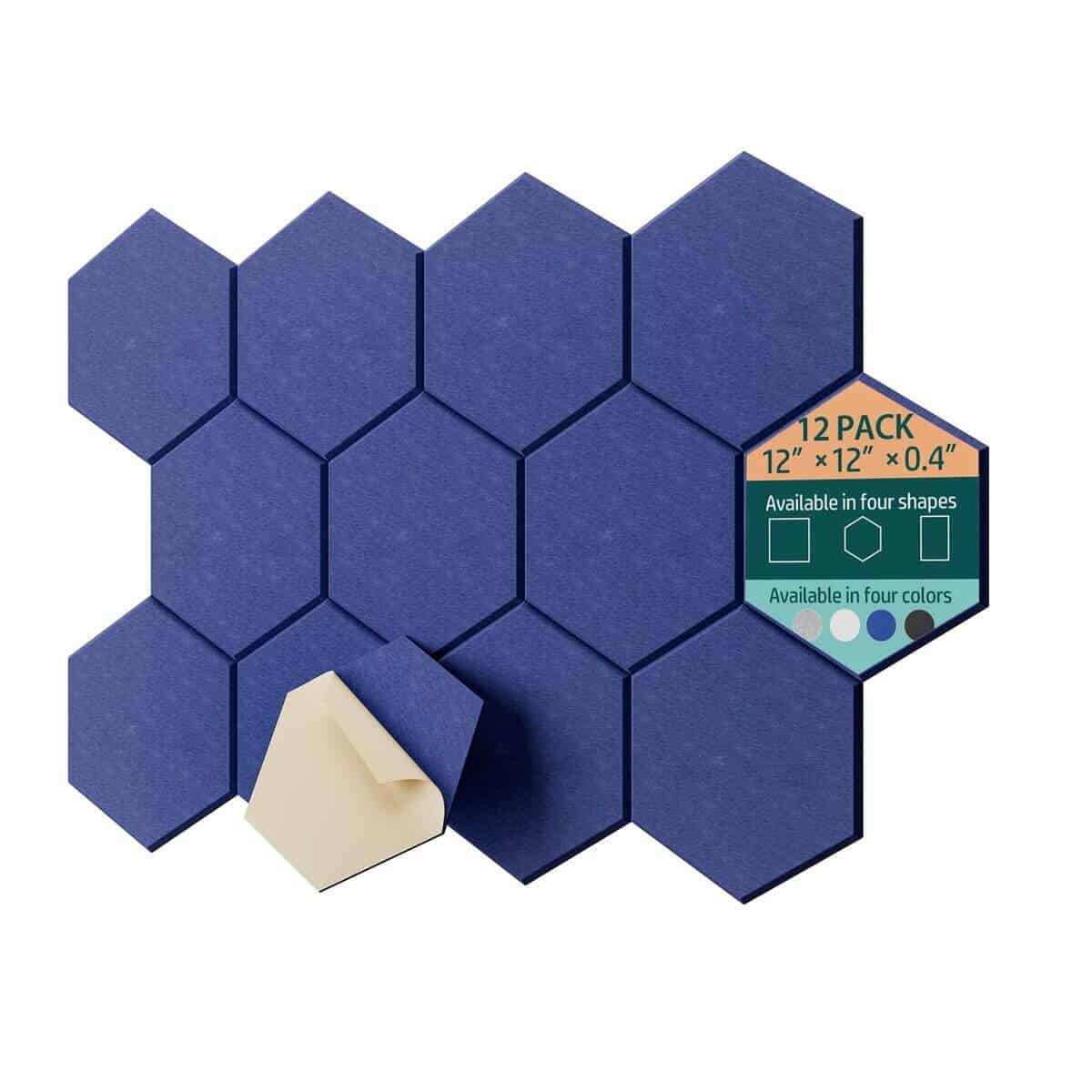 Paneles Acústicos UNECHO de 12 Pack 12" X 10" -Azul