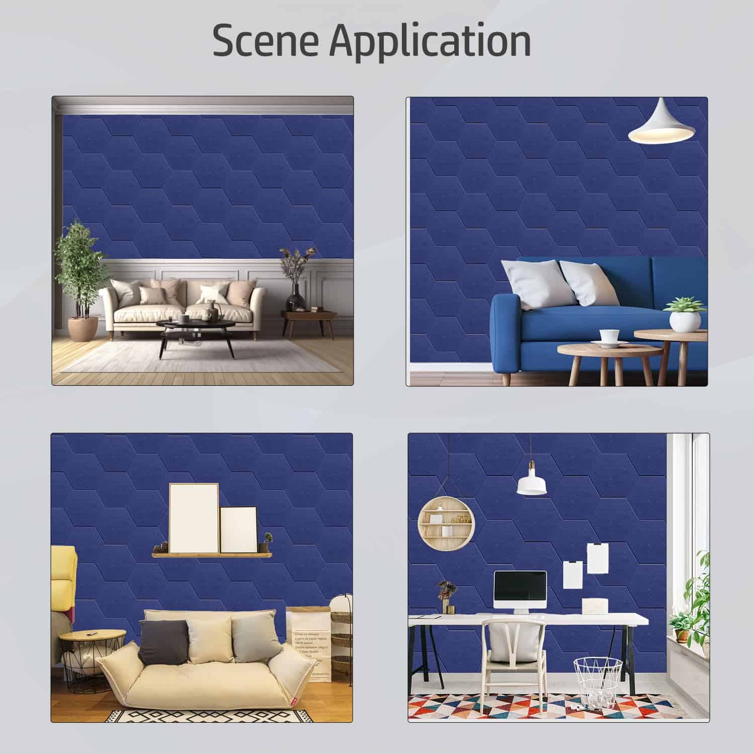 Paneles Acústicos UNECHO de 12 Pack 12" X 10" -Azul - Imagen 7