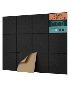 Paneles Acústicos UNECHO de 12 Pack 12" X 12" -Negro