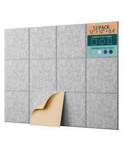 UNECHO 12 Pack 12" X 12" X 0.4" Paneles -Gris