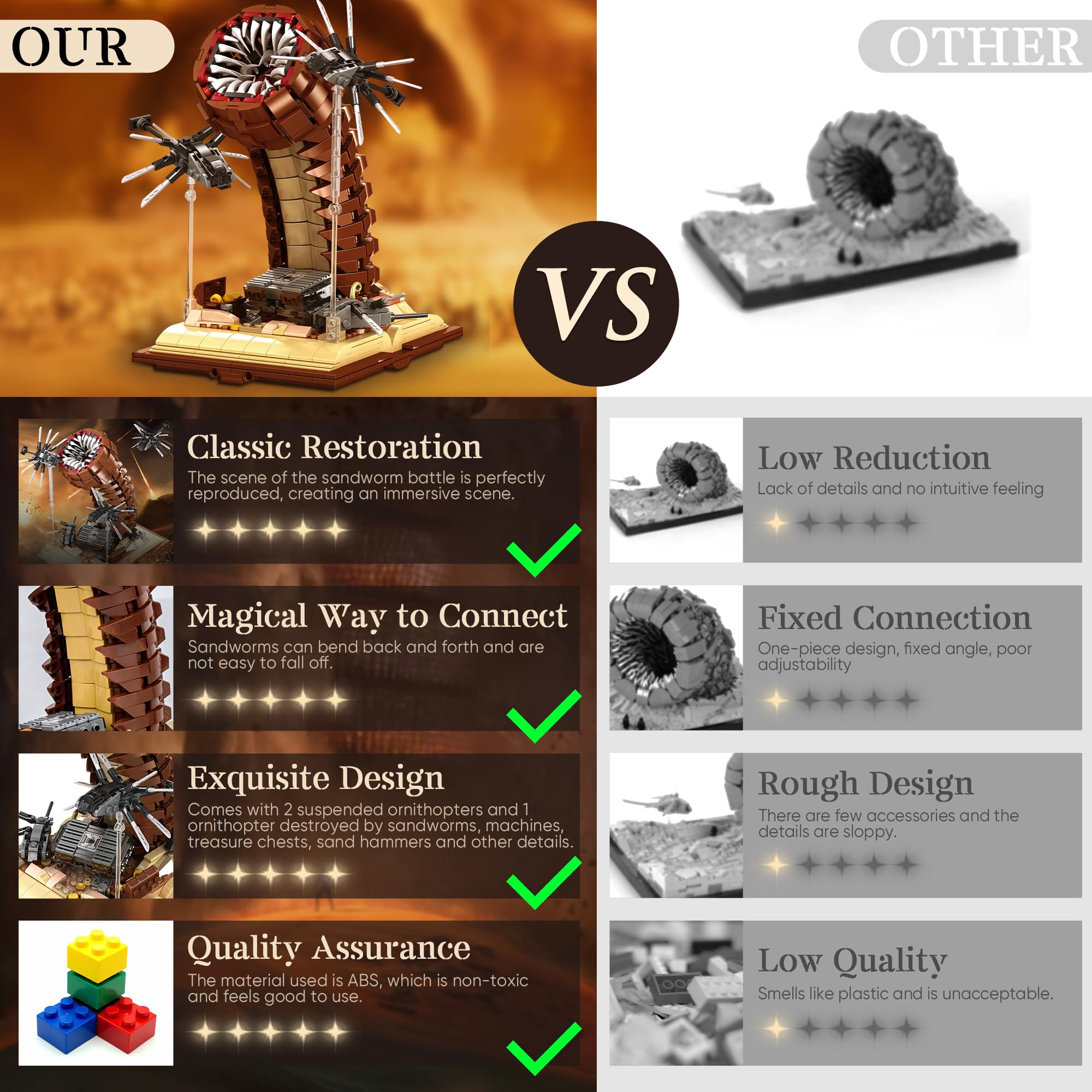 Bloques de Construcción de Monstruo de Gusano de Arena, - Imagen 3