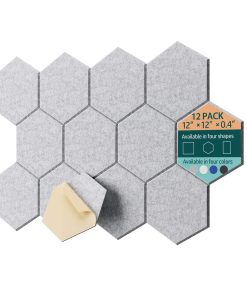 12 Pack 12" X 10" X 0.4" Paneles Acústicos Hexagonales