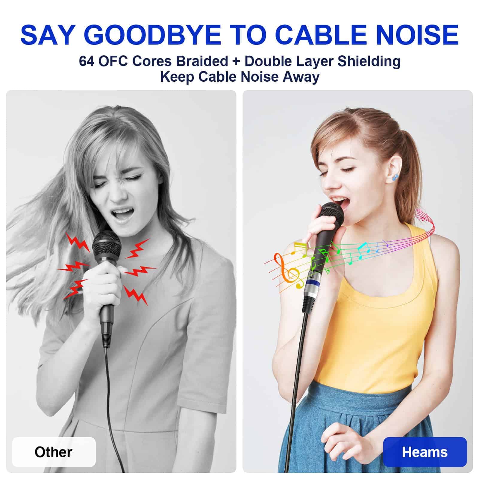 Heams Professional 4 Pack 10FT XLR Cables, Cable de - Imagen 3