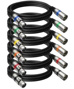 Cables XLR Heams Profesionales 6 Pack 6FT, Libre de Ruido y