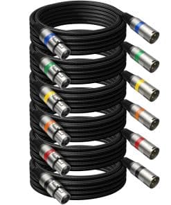 Cable XLR Heams Profesional de 6 Paquetes 10FT, Cable de