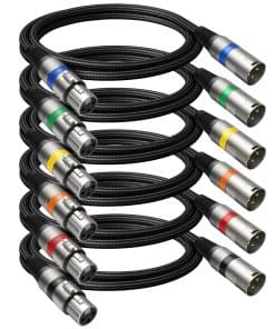 Paquete Profesional Heams de 6 Cables XLR de 3FT, Libre de