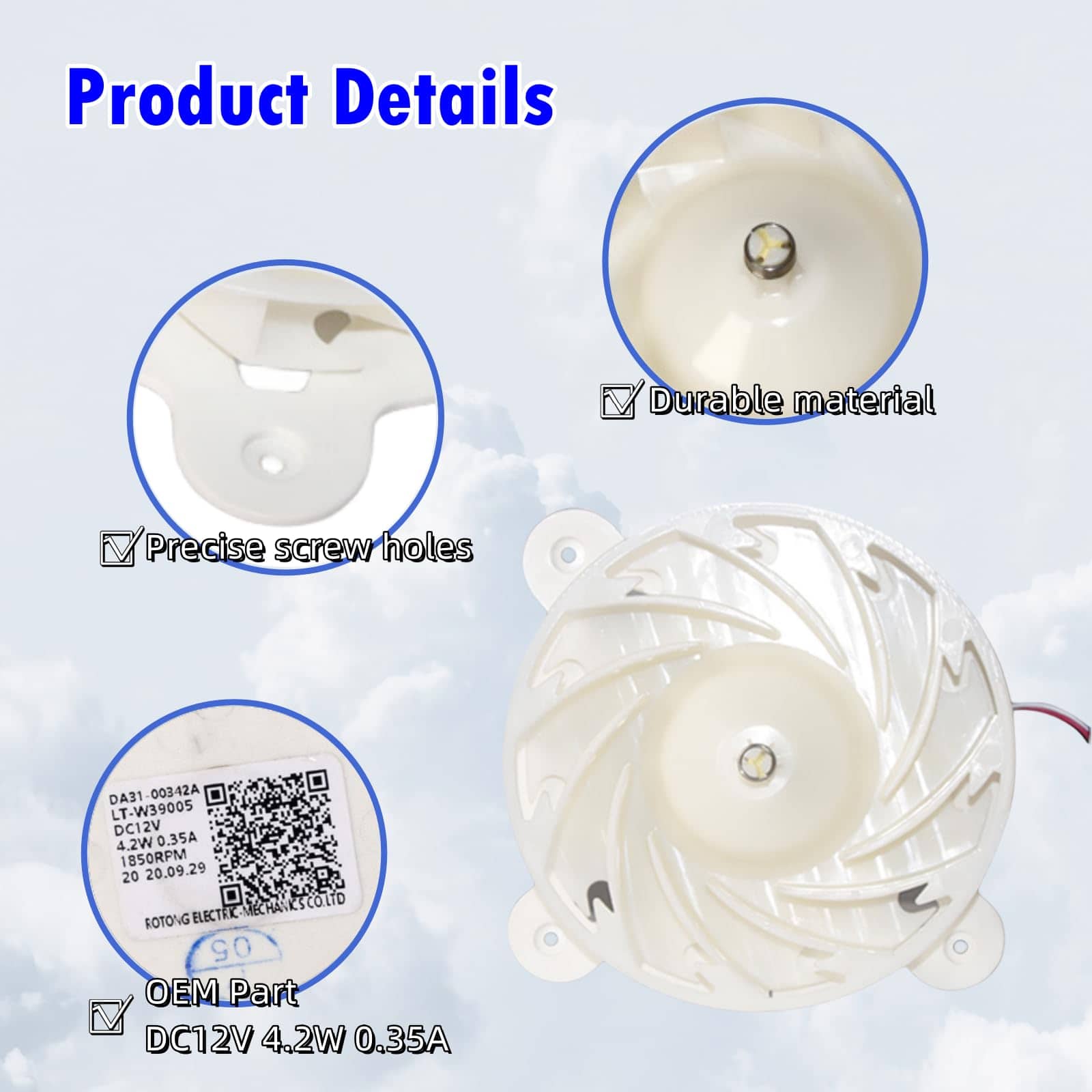 Motor del ventilador del evaporador del -9 4982090 - Imagen 5