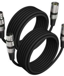Heams Cable XLR Profesional de 2 Paquetes de 25FT, Libre de