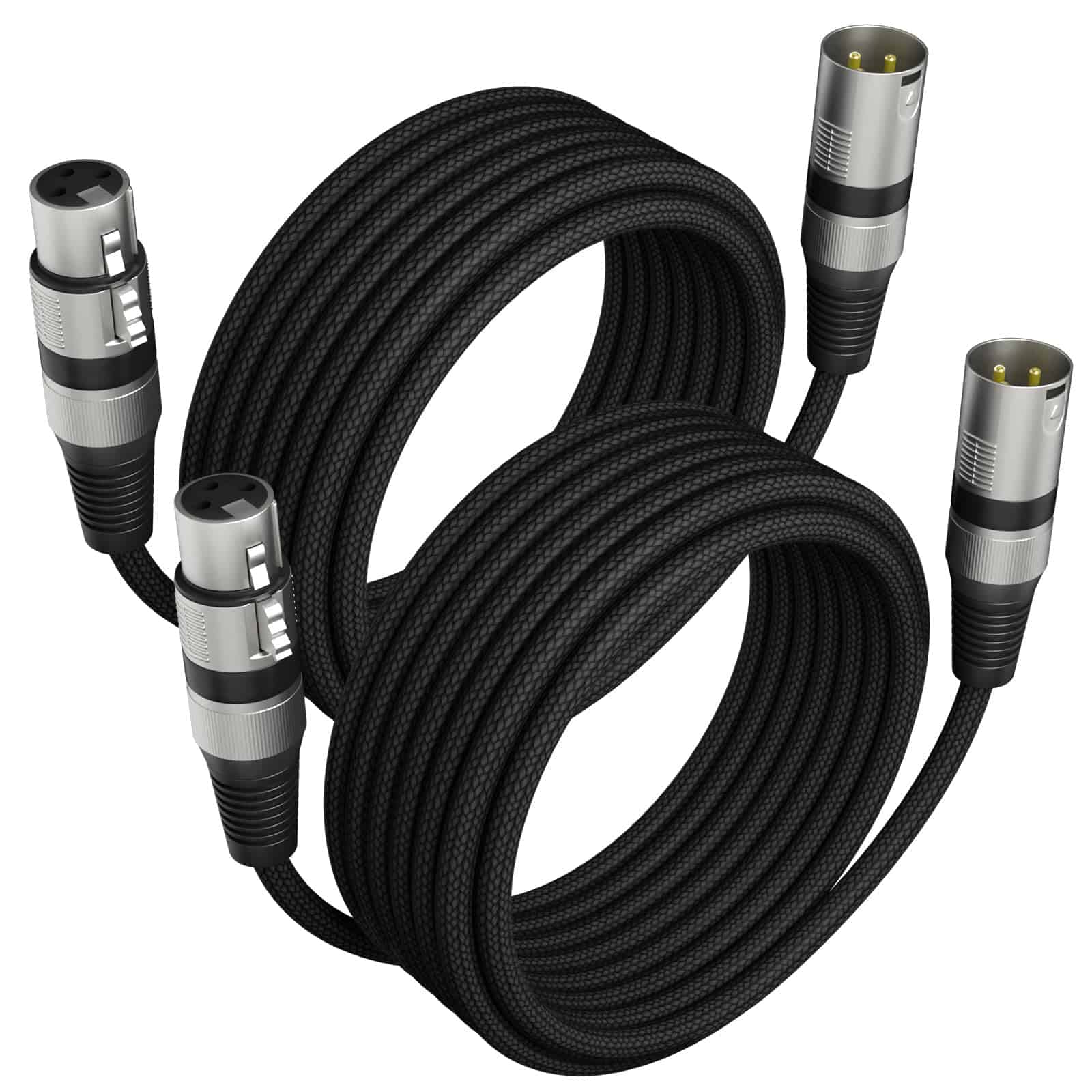 Heams Cable XLR Profesional de 2 Paquetes de 25FT, Libre de