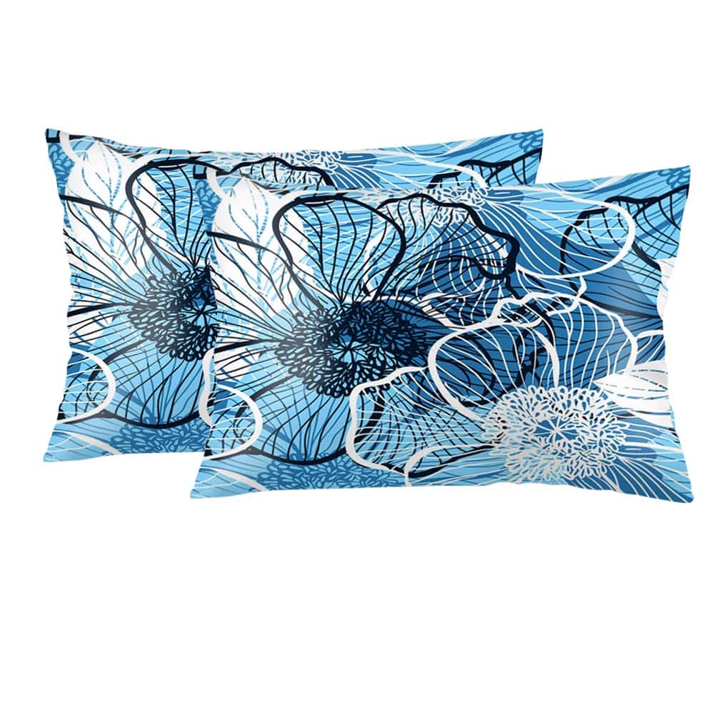Funda de Almohada para Cama Tlovudori Azul Floral 20x40