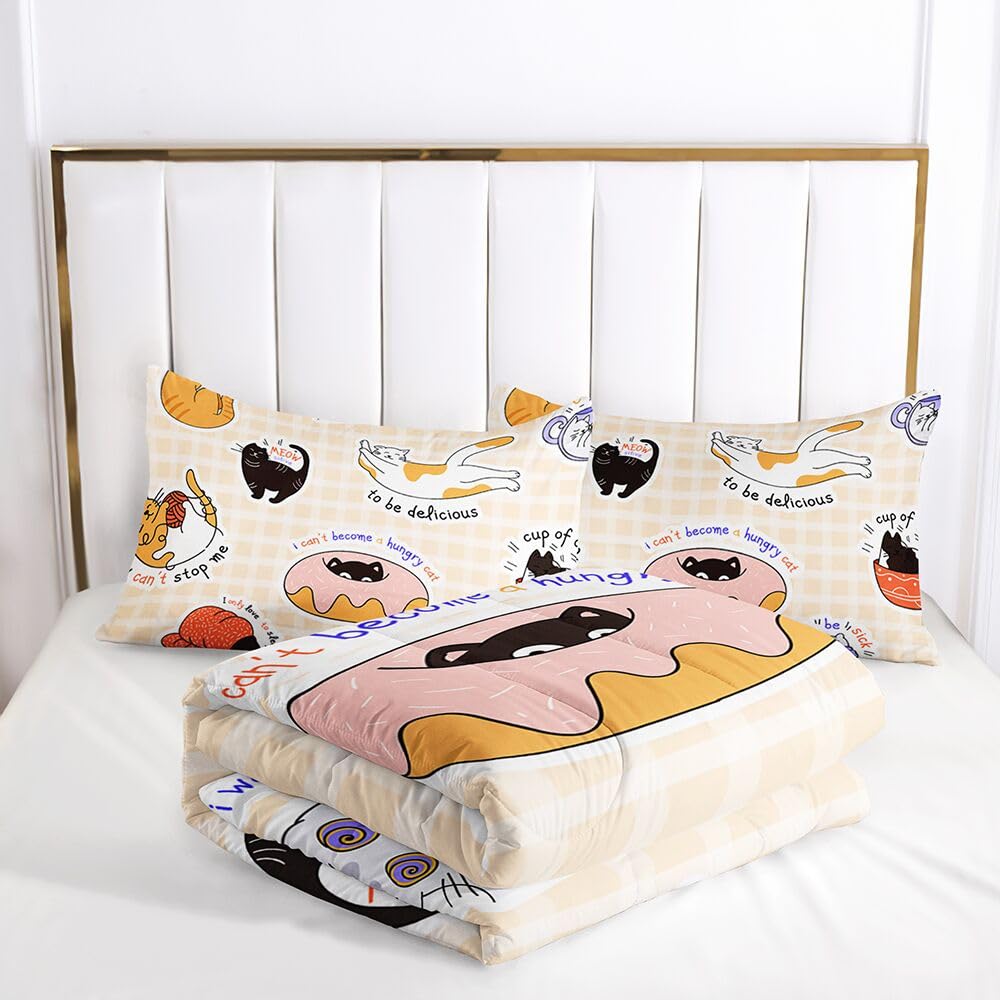 Juego de Ropa de Cama 3D Cartoon Kawaii Cat Meow para - Imagen 5
