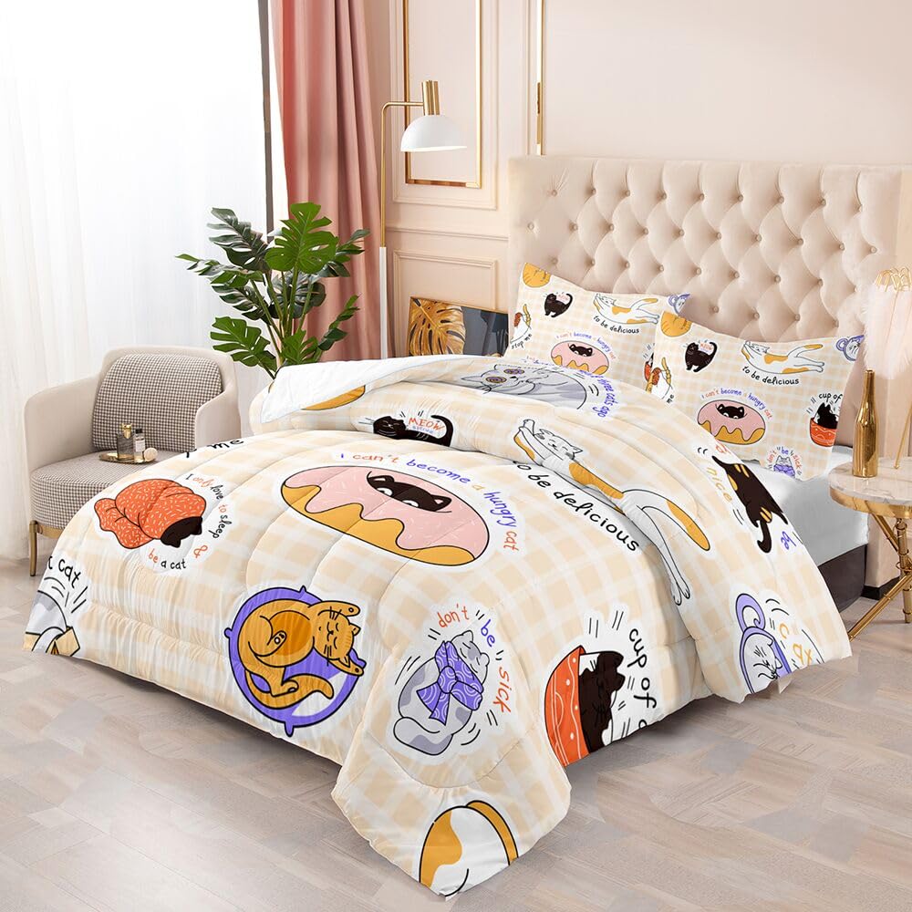 Juego de Ropa de Cama 3D Cartoon Kawaii Cat Meow para - Imagen 4