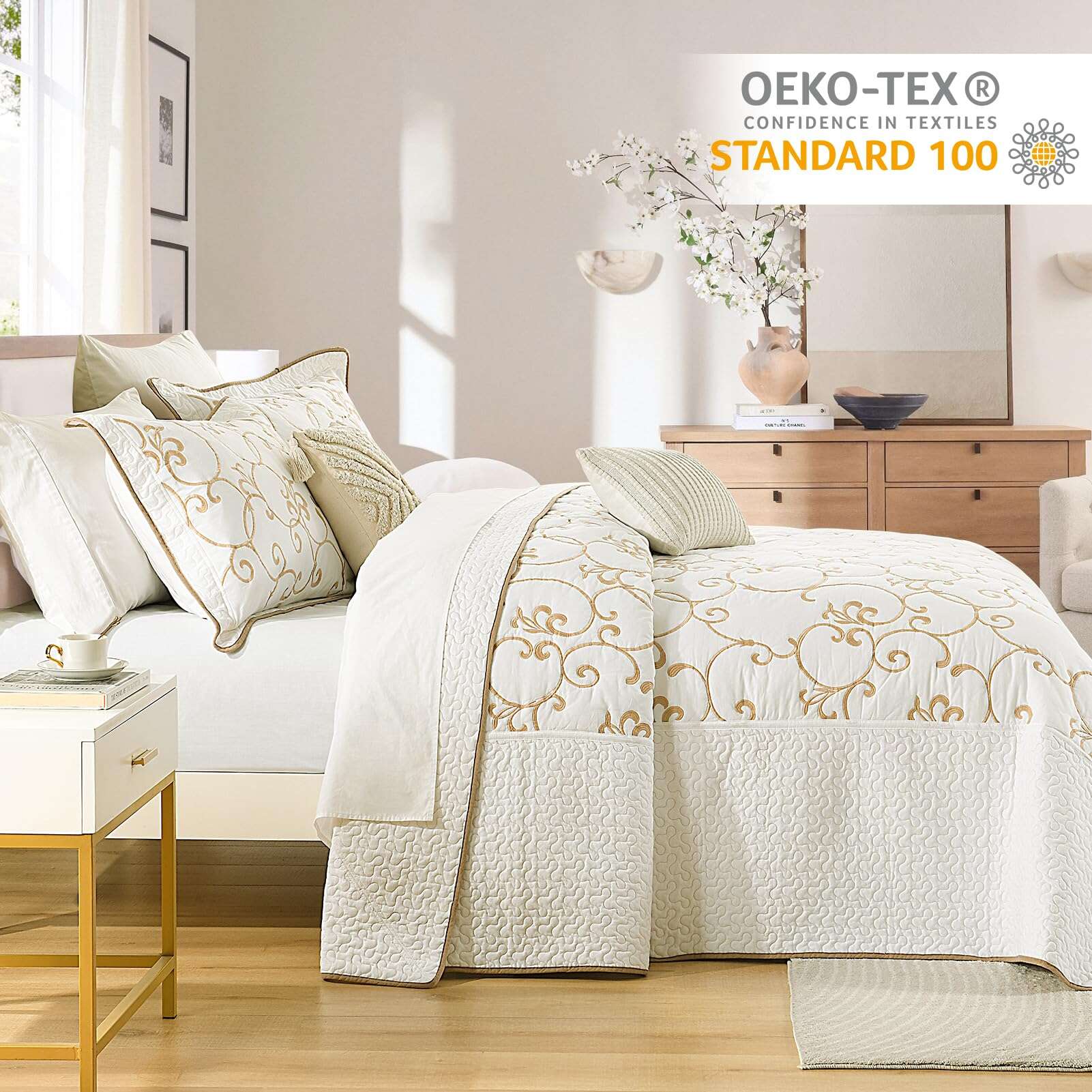 Colcha de Cama Queen Extragrande Finlonte 120"x102" - 100% - Imagen 4