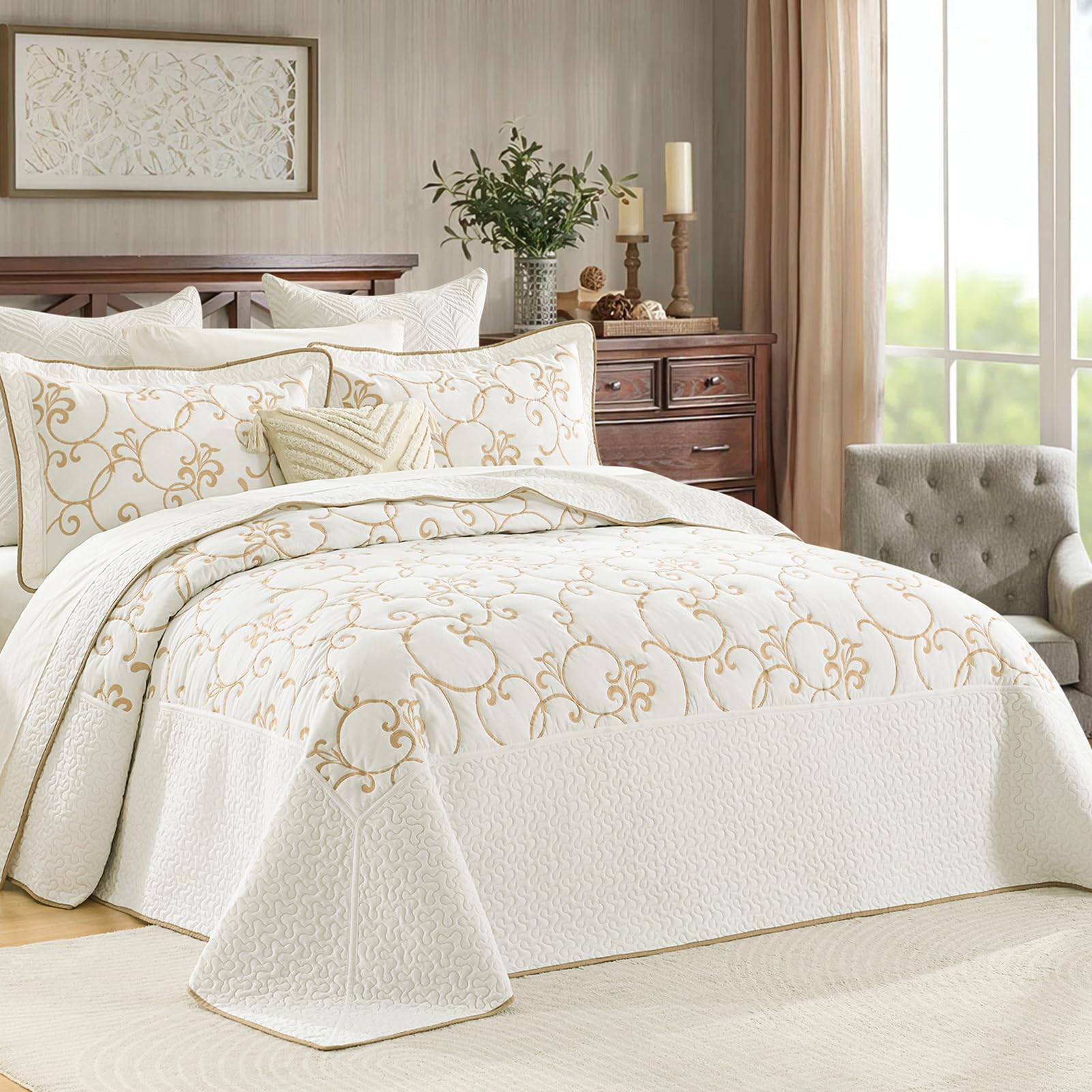 Colcha de Cama Queen Extragrande Finlonte 120"x102" - 100% - Imagen 3