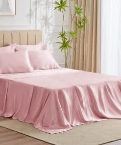 Juego de sábanas de satén CozyLux tamaño -Rosa