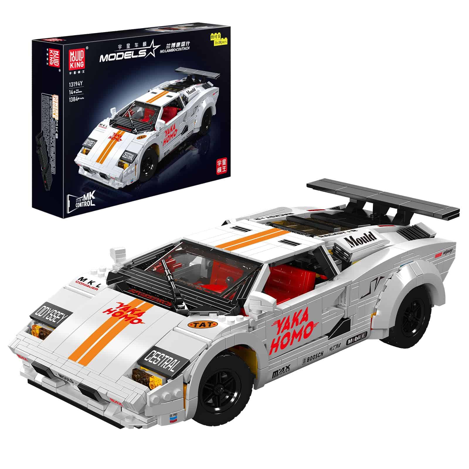 Mould King Car Countach Carro de Control Remoto, Modelo de