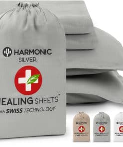 Juego de sábanas HARMONIC SILVER de lino belga con infusión