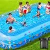 Piscina Inflable con Bomba de Aire, 130" X 72" X 22"
