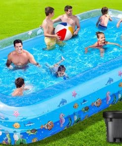 Piscina Inflable con Bomba de Aire, 130" X 72" X 22"