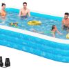Piscina Inflable Extra Grande Azamine con Bomba - 130"x 72"