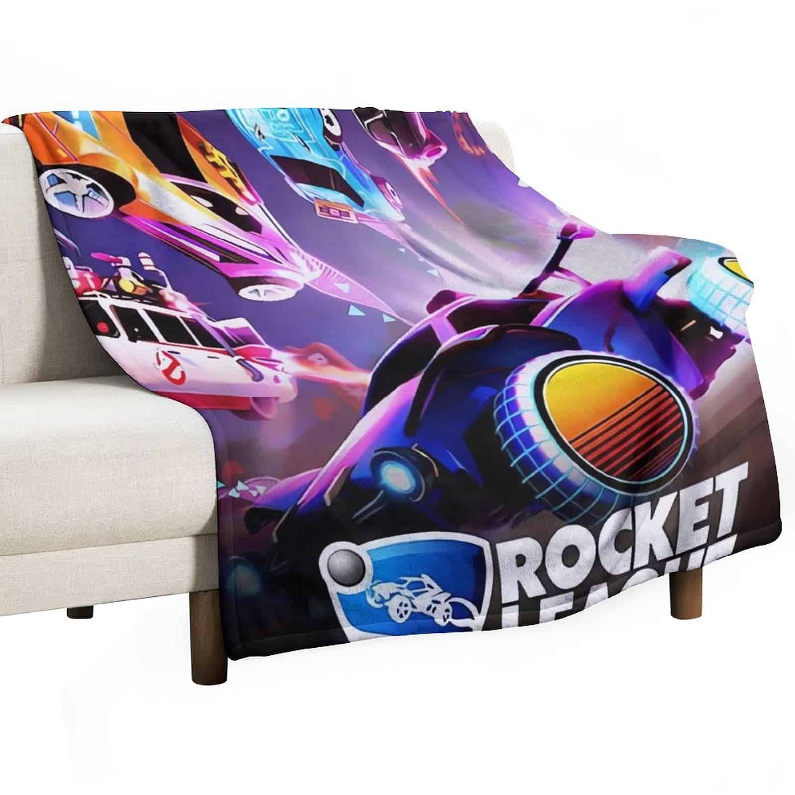 Manta de felpa de franela suave impresa con el juego Rocket