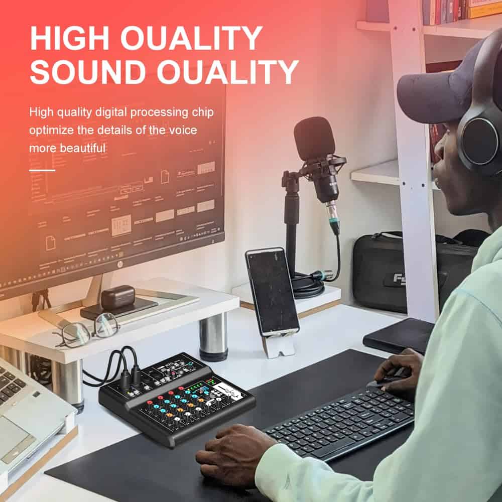 Yamnweo GX-06 Mezclador de Audio Portátil de 6 Canales en - Imagen 9