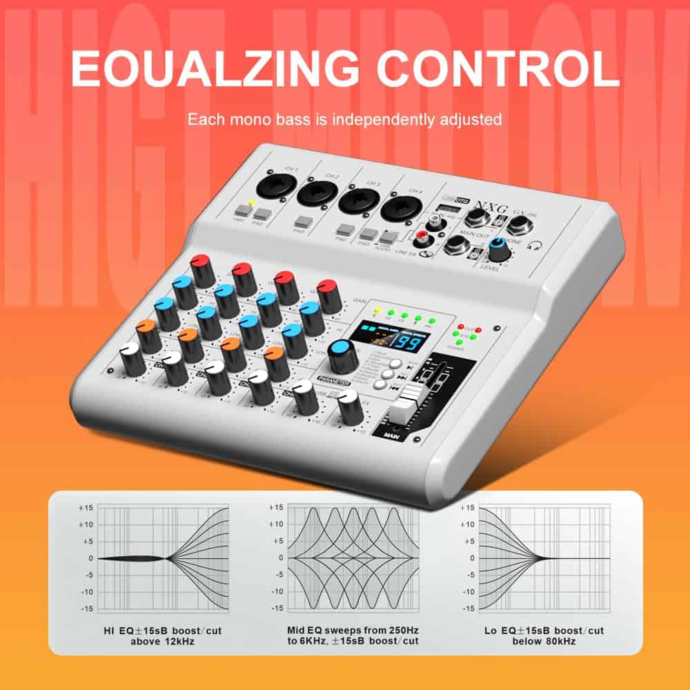 Yamnweo GX-06 Mezclador de Audio Portátil de 6 Canales - Imagen 9
