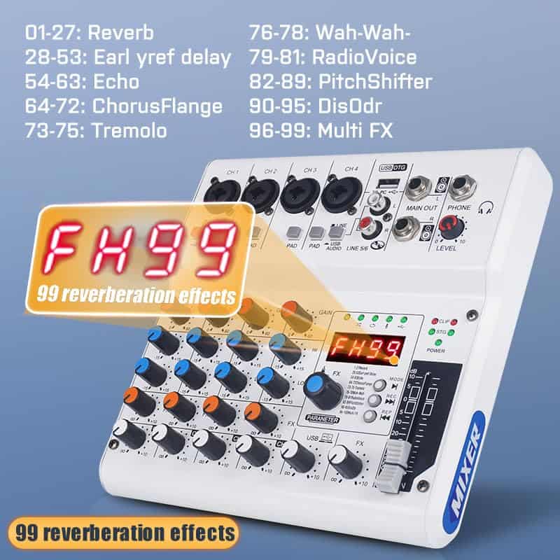 Yamnweo GX-06 Mezclador de Audio Portátil de 6 Canales - Imagen 7