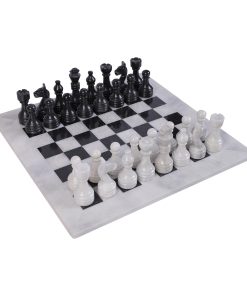 Juego de ajedrez de mármol de lujo de 15 -Blanco y Negro