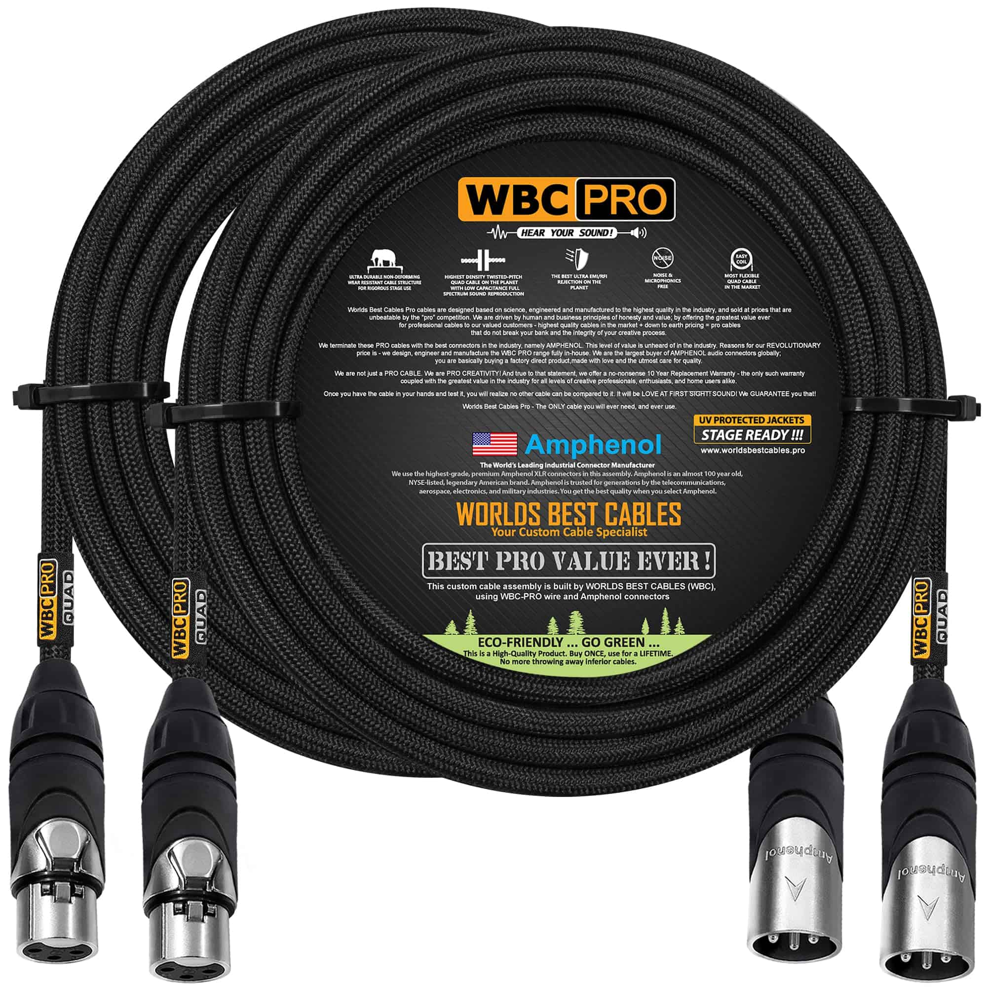 2 Unidades - 18 Pies - Cable Estrella Cuádruple