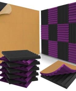 48 Pack Paneles Acústicos Autoadhesivos -Negro/Morado