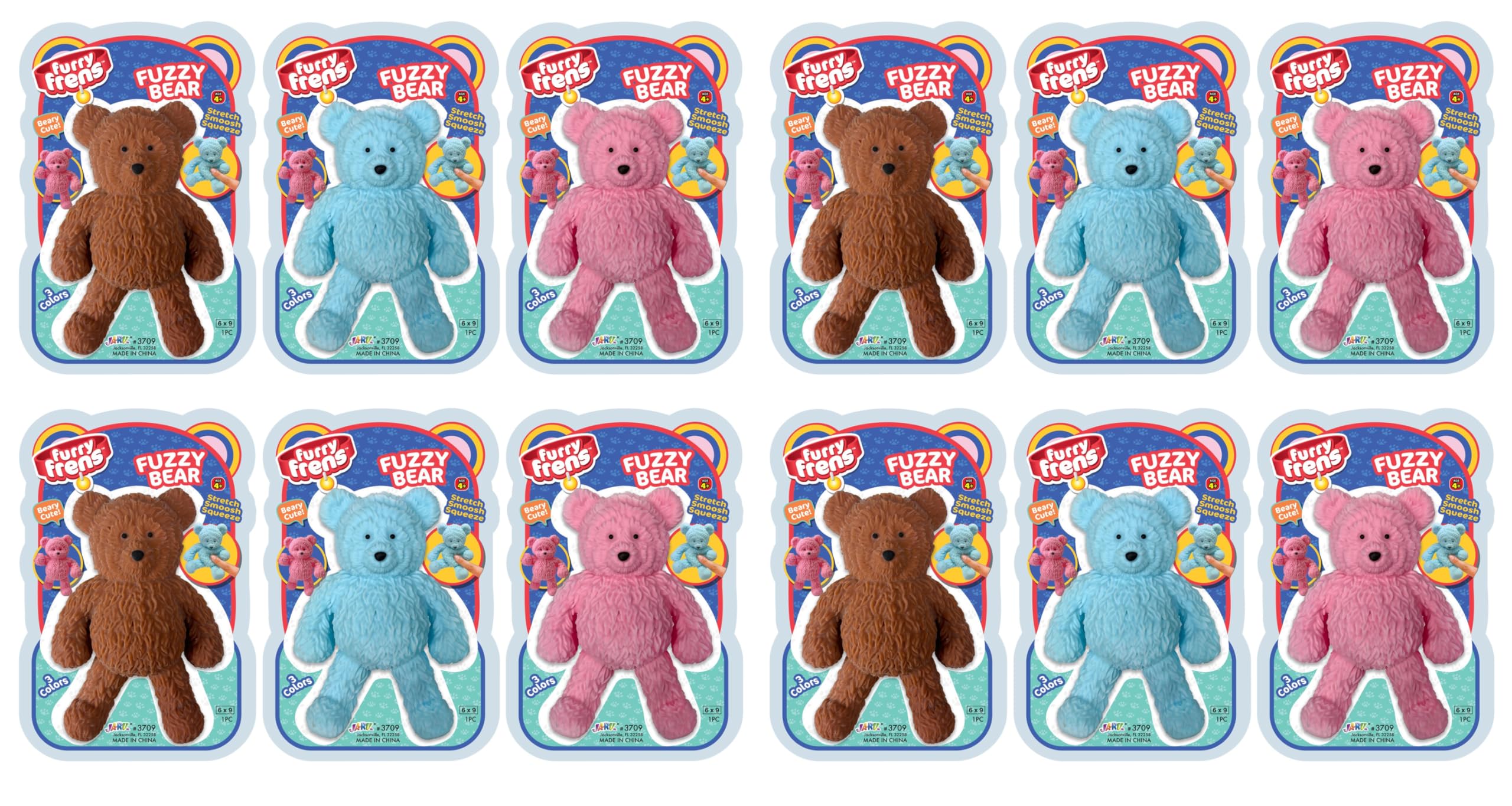 Juguete JA-RU Jumbo Squishy Gummy Bear (12 Osos Surtidos)