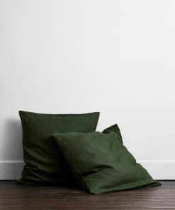 Funda de Almohada de Lino Bed Threads - 100% -Oliva