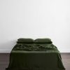 Sábana Plana de Lino Bed Threads - 100% Lino -Olive