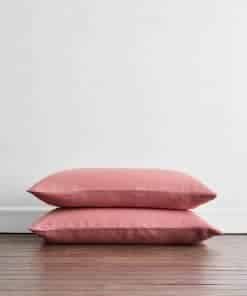 Fundas de Almohada de Lino Bed Threads - 100% -Arcilla Rosa