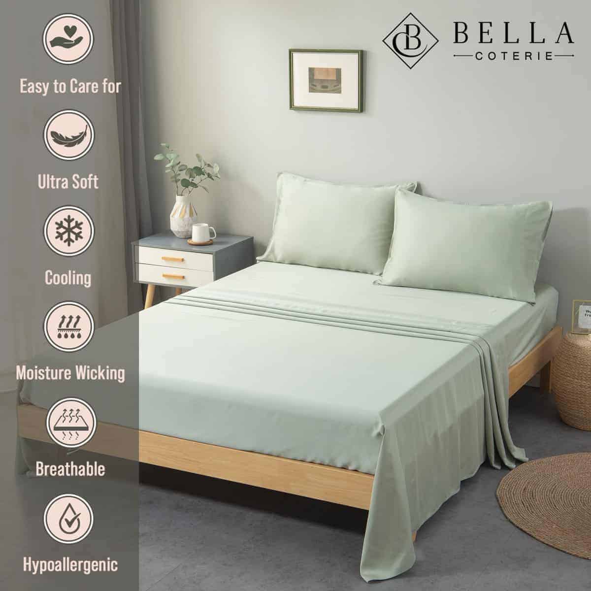 Bella Coterie Luxury Bamboo Queen Size Flat Sheet | 100% - Imagen 3