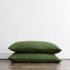 Funda de Almohada de Lino Bed Threads - 100% -Oliva