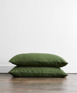 Funda de Almohada de Lino Bed Threads - 100% -Oliva