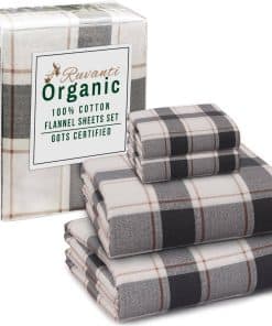 Juego de sábanas de franela orgánica RUVANTI para cama