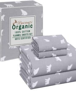 Juego de sábanas de franela orgánica California King de