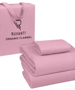 Juego de sábanas de franela orgánica RUVANTI tamaño Twin XL