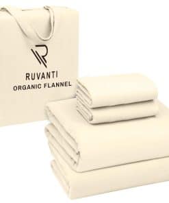 Juego de sábanas de franela orgánica -Winter White