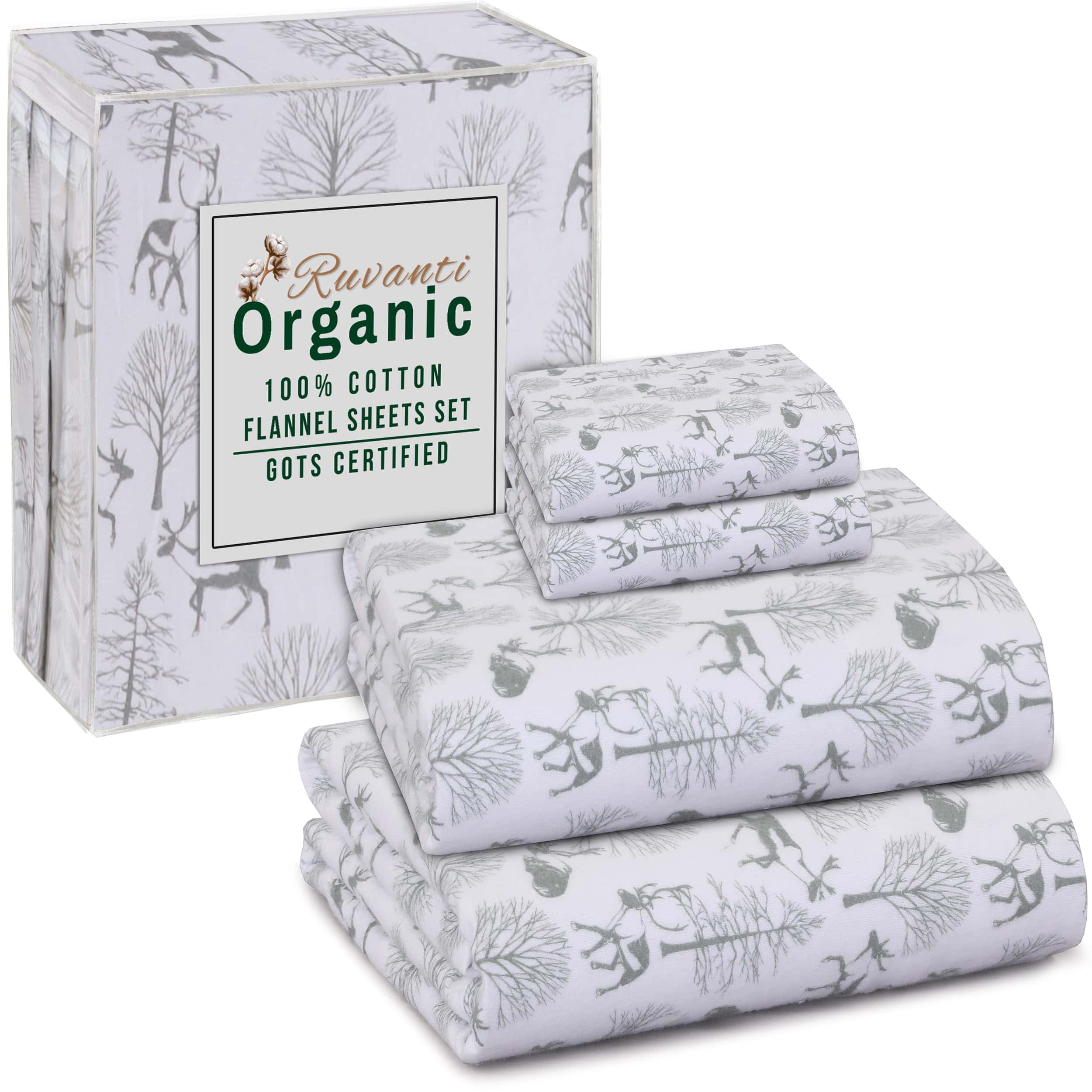 Juego de sábanas de franela orgánica King Size - 100%